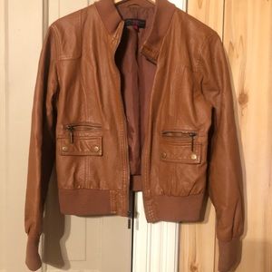 Brown Faux Leather Jacket